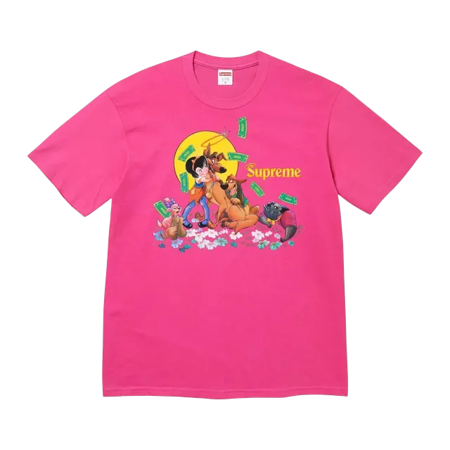 Supreme All Dogs Go To Heaven T-Shirt Fuchsia — Authentic at CLZTURE