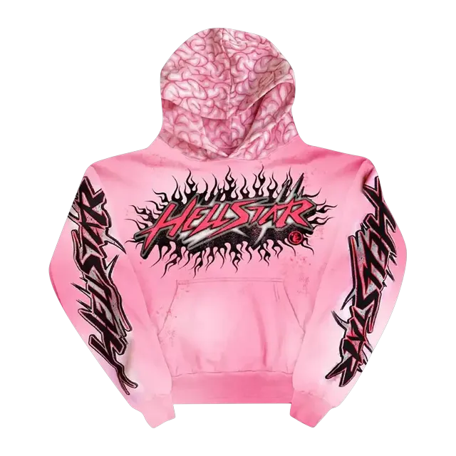 Hellstar Brainwashed With Brain Hoodie Pink — Authentic Hoodies & Sweats at CLZTURE