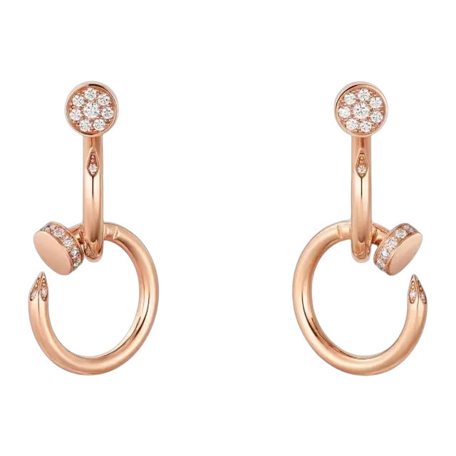 Cartier Earrings Juste Un Clou Double Diamants Gold — Authentic Jewelry at CLZTURE