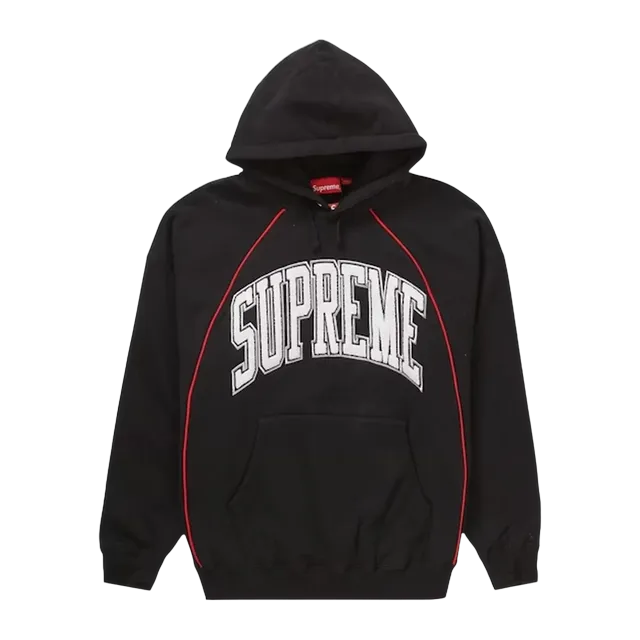 Supreme Boxy Piping Arc Hooded Black — Authentic Hoodies & Sweats at CLZTURE