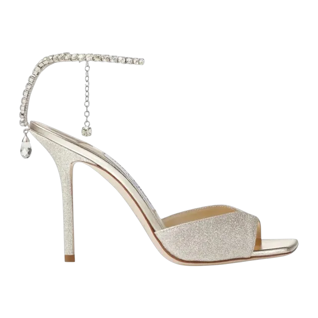 Jimmy Choo Saeda Sandal 100Mm White — Authentic Shoes & Footwear at CLZTURE
