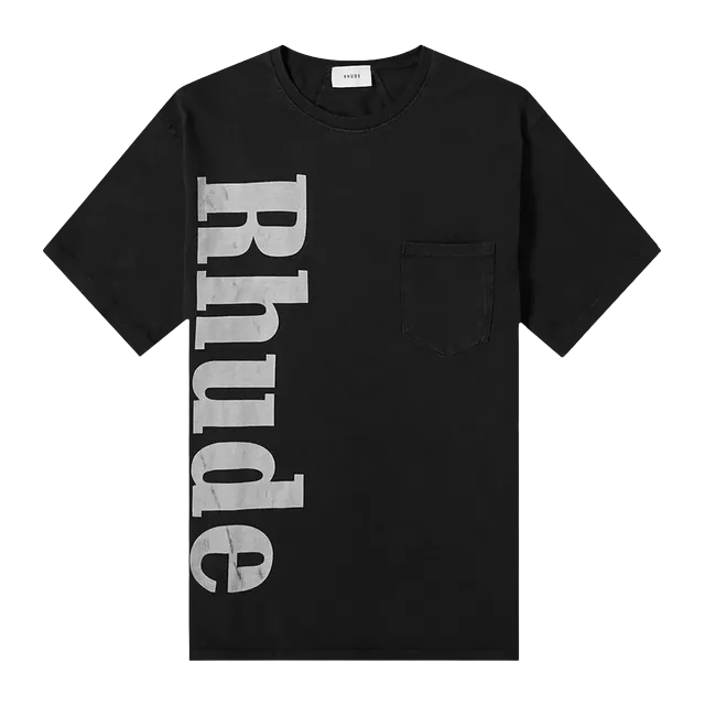 Rhude Logo Pocket T-Shirt Black — Authentic T-Shirts at CLZTURE