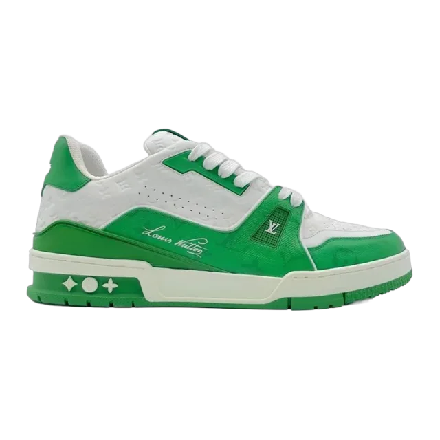 Louis Vuitton Trainer #54 Signature White & Green Sneakers — Authentic louis-vuitton at CLZTURE