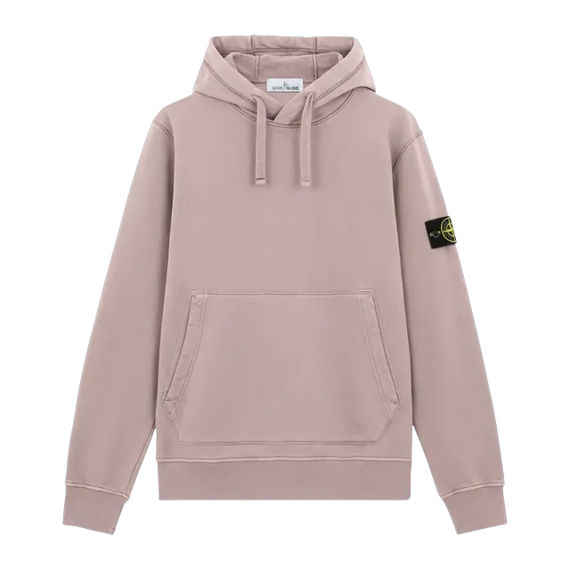 Stone Island Organic Fleece Hoodie Pink — Authentic Stone Island in stock at CLZTURE
