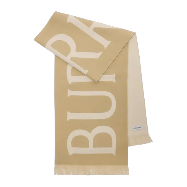 Burberry Scarf Wool à Logo Neutral — Authentic Accessories at CLZTURE