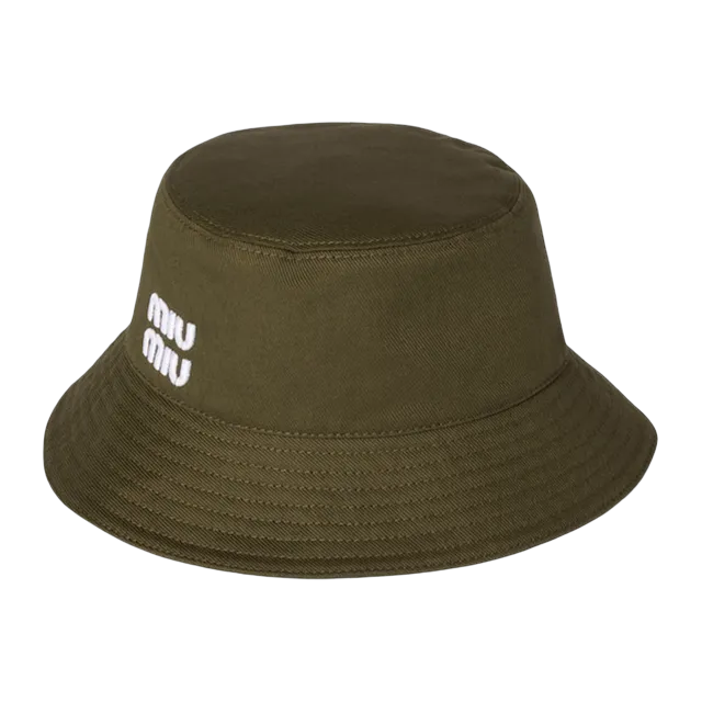 Miu Miu Bucket Hat Drill Green — Authentic Caps & Beanies at CLZTURE