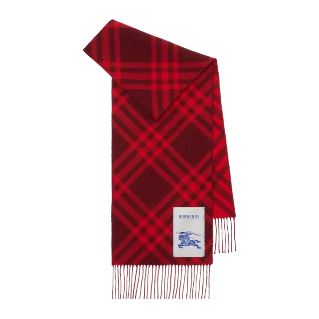 Burberry Scarf Cachemire Check Red — Authentic Burberry in stock at CLZTURE