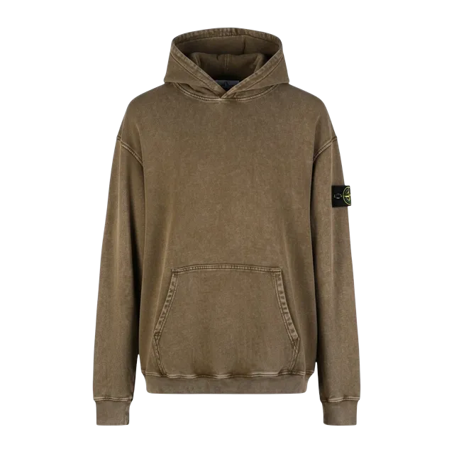 Stone Island Washed Hoodie Brown — Authentic Stone Island in stock at CLZTURE