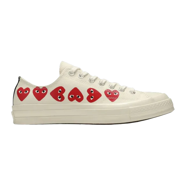 Converse Comme Des Garçons x Chuck 70 Low Top Multi Heart — Authentic Shoes & Footwear at CLZTURE