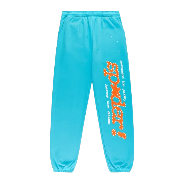 Sp5der Punk V2 Sweatpant Cyan — Authentic Pants & Trousers at CLZTURE