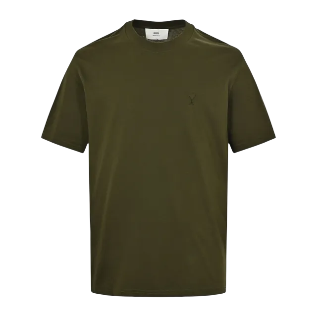 T-Shirt Ami De Coeur Olive — Authentic AMI in stock at CLZTURE