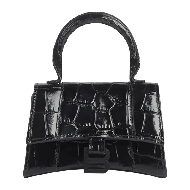 Balenciaga Hourglass Top Xs 19Cm Croco Black — Authentic Bags & Luggage at CLZTURE