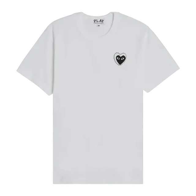 Comme des Garçons Play Metalstone Heart T-Shirt White/Black — Authentic T-Shirts at CLZTURE