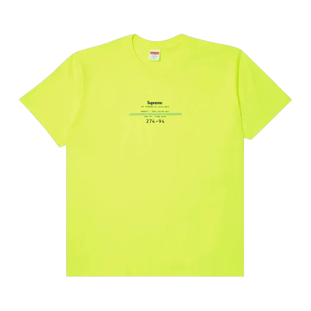 Supreme Standard T-Shirt Fluorescent Yellow — Authentic Supreme in stock at CLZTURE