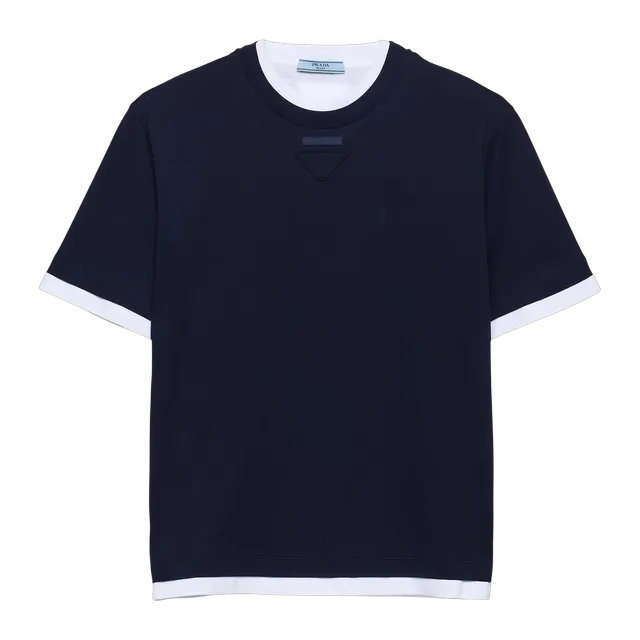 Prada Cotton Jersey T-Shirt Blue — Authentic T-Shirts at CLZTURE