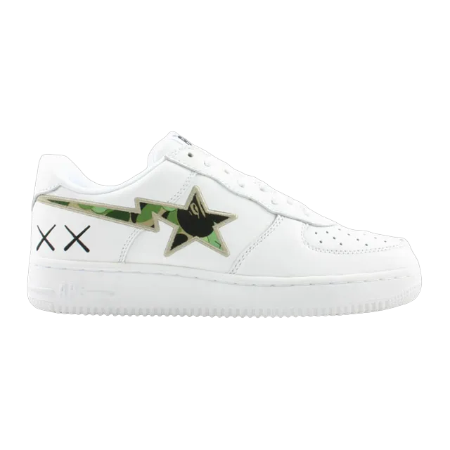 BAPE Kaws x Bapesta Fs-001 Low White Camo Green — Authentic Shoes & Footwear at CLZTURE