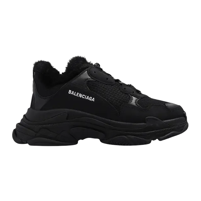 Balenciaga Triple S Faux Fur Black — Authentic Shoes & Footwear at CLZTURE