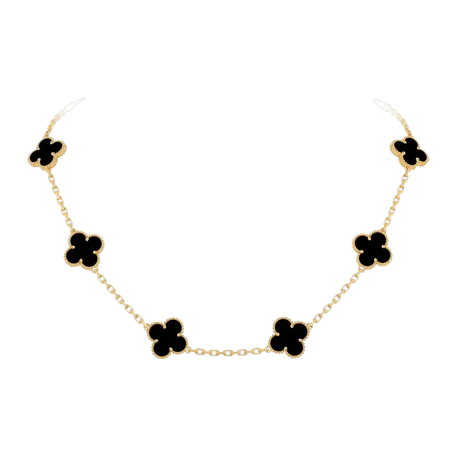 Van Cleef & Arpels Vintage Alhambra 10 Motifs Onyx Gold — Authentic Jewelry at CLZTURE