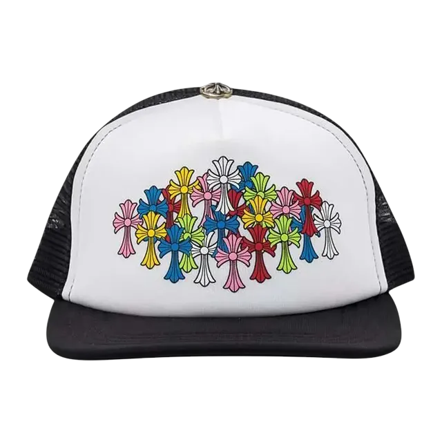 Chrome Hearts Multi Cross Trucker Hat Black/White — Authentic Chrome Hearts in stock at CLZTURE