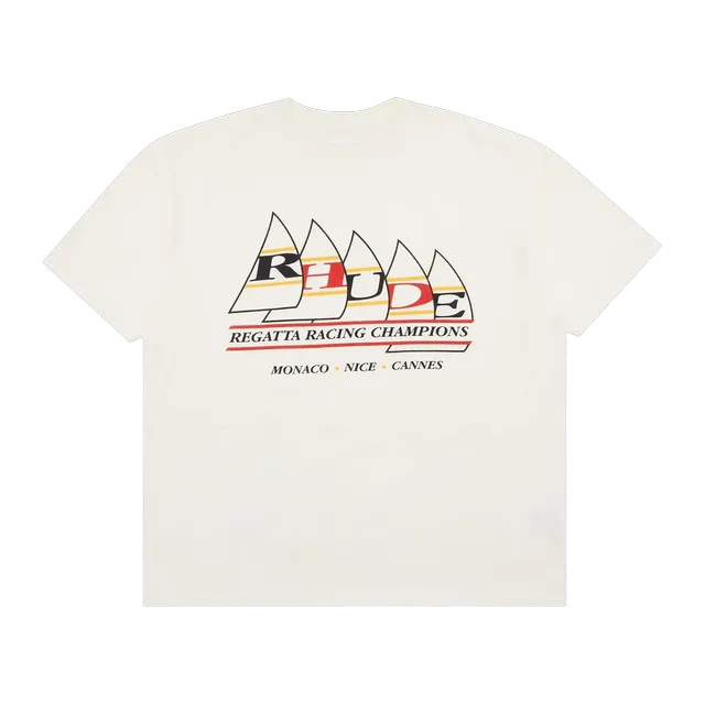 Rhude Regatta Champions T-Shirt Vintage White — Authentic T-Shirts at CLZTURE