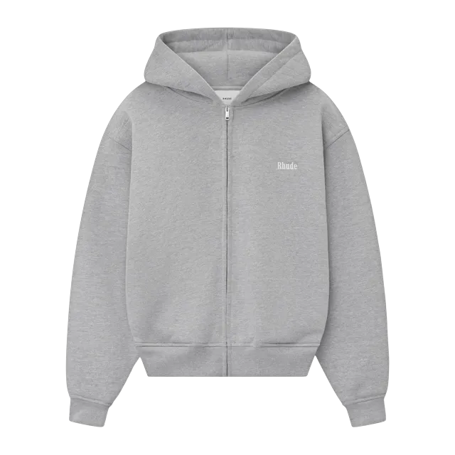 Rhude Classique Full Zip Hoodie Grey — Authentic Rhude in stock at CLZTURE