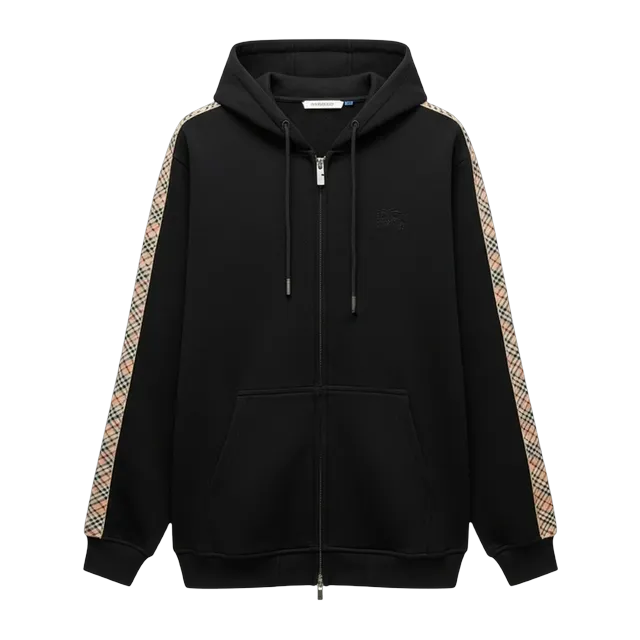 Burberry Sweatshirt Zip Check Black — Authentic Burberry in stock at CLZTURE