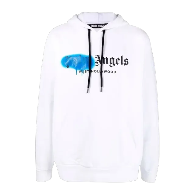Palm Angels West Hollywood Sprayed Logo Hoodie Black — Authentic Palm Angels in stock at CLZTURE
