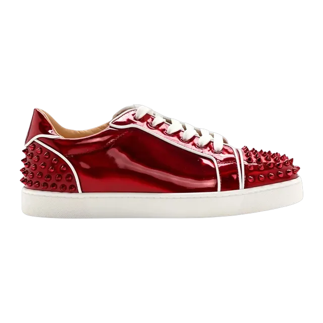 Christian Louboutin Seavaste 2 Orlato Flat Metallic Patent Red — Authentic Shoes & Footwear at CLZTURE