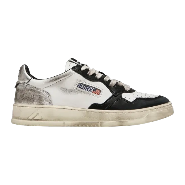 Autry Medalist Low Super Vintange Silver Black — Authentic Shoes & Footwear at CLZTURE