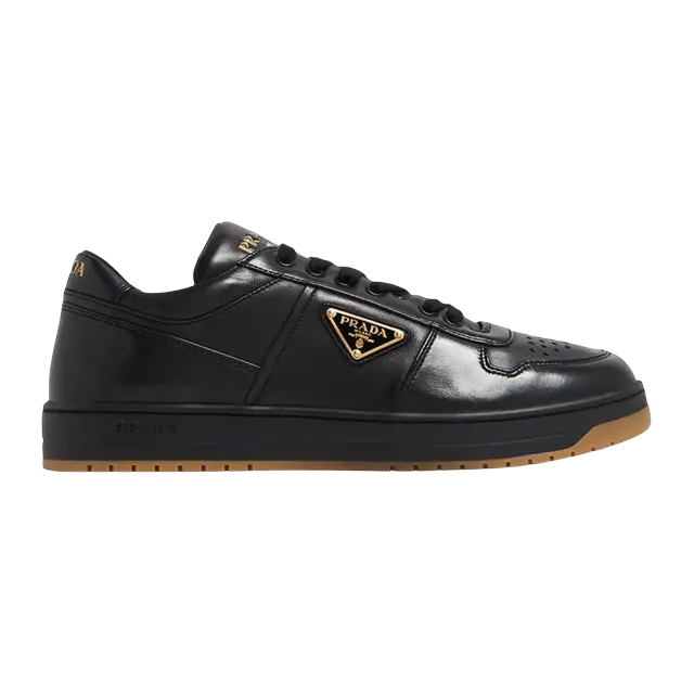 Prada Downtown Leather Black Gold — Authentic Shoes & Footwear at CLZTURE