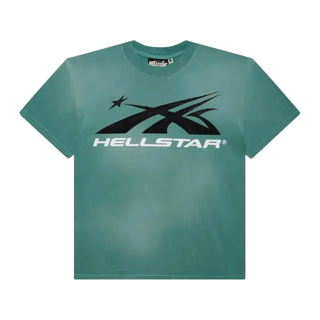 Hellstar Sports Logo T-Shirt Green — Authentic T-Shirts at CLZTURE