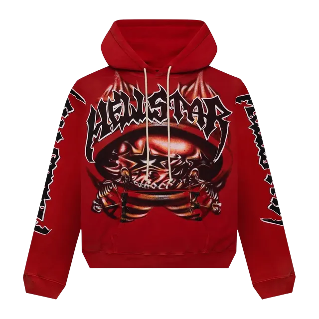 Hellstar Halloween Skeleton Airbrushed Hoodie Red — Authentic Hoodies & Sweats at CLZTURE
