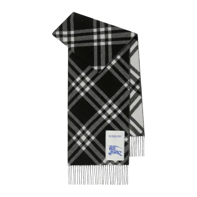Burberry Scarf Cachemire Check Black — Authentic Burberry in stock at CLZTURE
