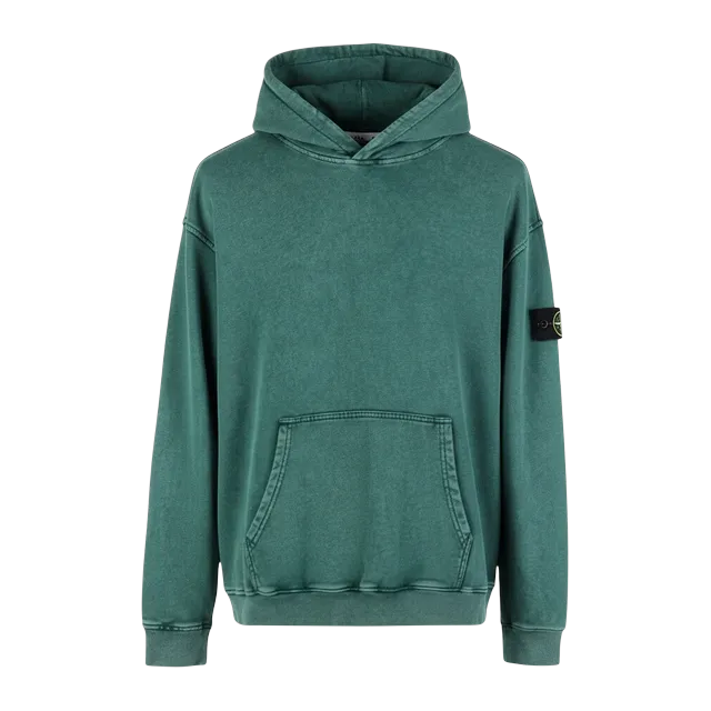 Stone Island Washed Hoodie Green — Authentic Stone Island in stock at CLZTURE