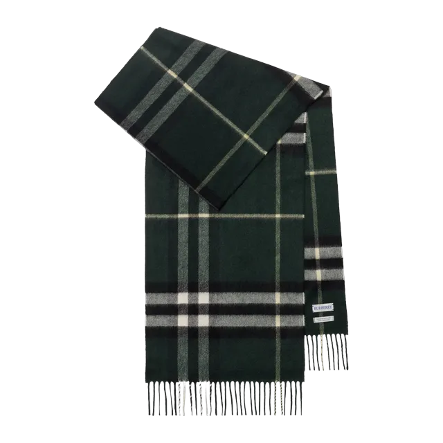 Burberry Scarf Cachemire Check Green — Authentic Burberry in stock at CLZTURE