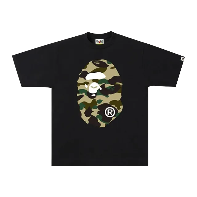 BAPE 1St Camo Big Ape Head T-Shirt Yellow / Black — Authentic at CLZTURE