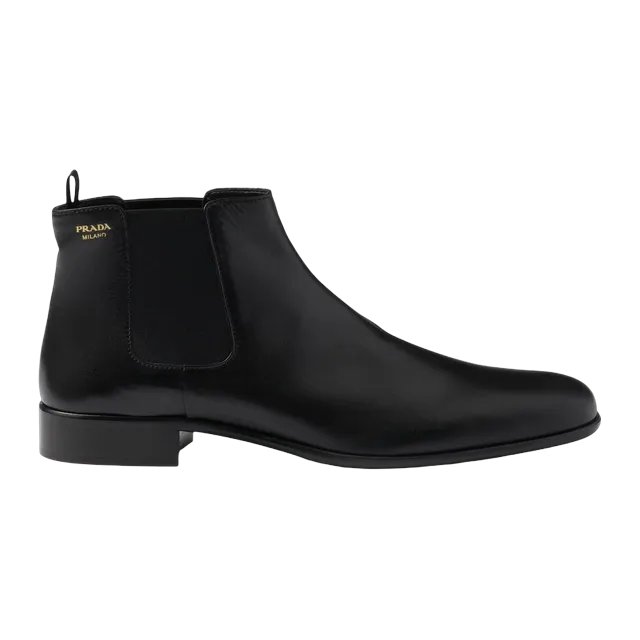 Prada Leather Booties Black — Authentic Prada in stock at CLZTURE
