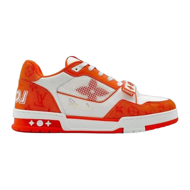 Louis Vuitton Orange Monogram Trainer Sneakers — Authentic louis-vuitton at CLZTURE
