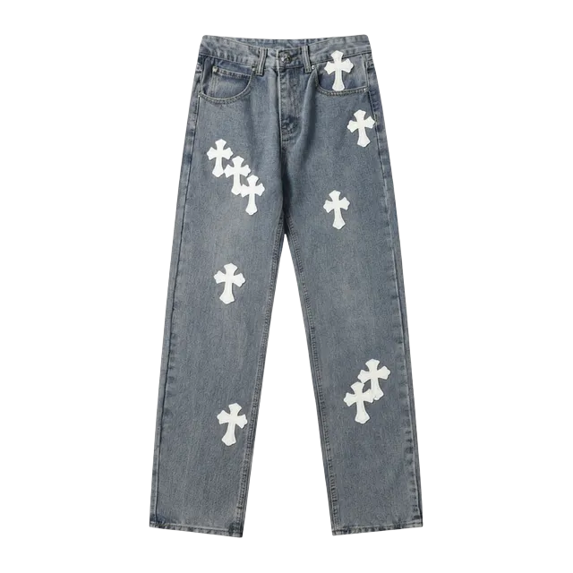 Chrome Hearts Cross Patch Jeans White — Authentic Chrome Hearts in stock at CLZTURE