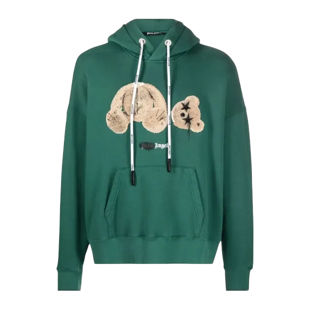 Palm Angels Kill The Punk Bear Popover Green — Authentic Palm Angels in stock at CLZTURE