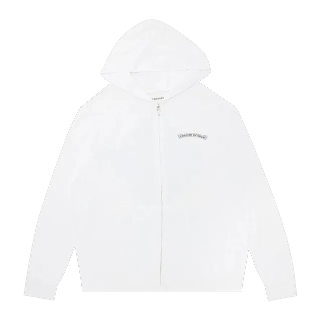 Chrome Hearts Plus Cross Floral Zip Hoodie Black/White — Authentic Hoodies & Sweats at CLZTURE