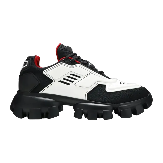 Prada Cloudbust Thunder Knit White Black — Authentic Shoes & Footwear at CLZTURE