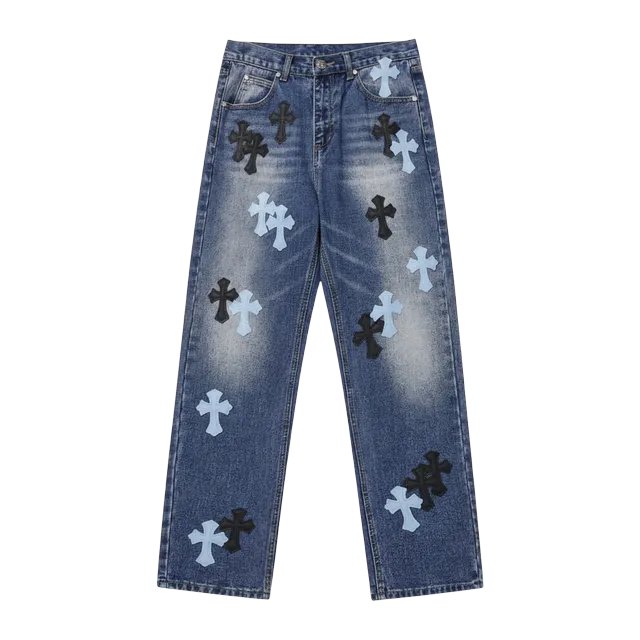 Chrome Hearts Cross Patch Jeans Black Blue — Authentic Chrome Hearts in stock at CLZTURE