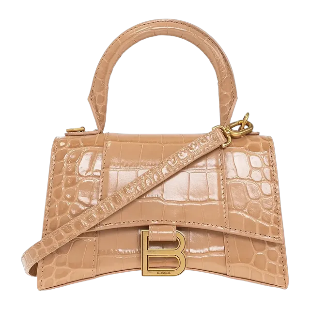 Balenciaga Hourglass Top Xs 19Cm Croco Beige — Authentic Balenciaga in stock at CLZTURE