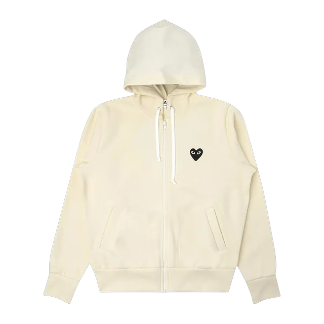 Comme des Garçons Play Big Black Heart Hooded Sweatshirt Off-White — Authentic Hoodies & Sweats at CLZTURE