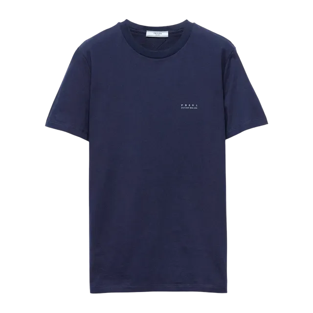 Prada Cotton Jersey T-Shirt Blue — Authentic T-Shirts at CLZTURE
