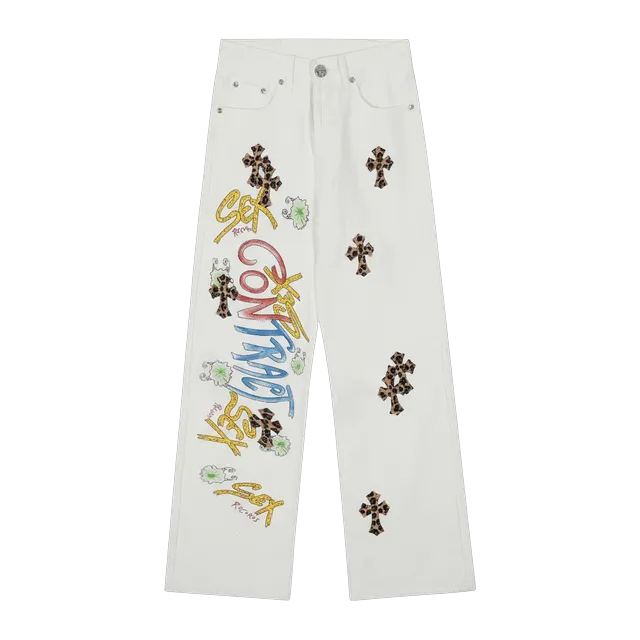 Chrome Hearts Cross Patch Jeans Leopard — Authentic Chrome Hearts in stock at CLZTURE
