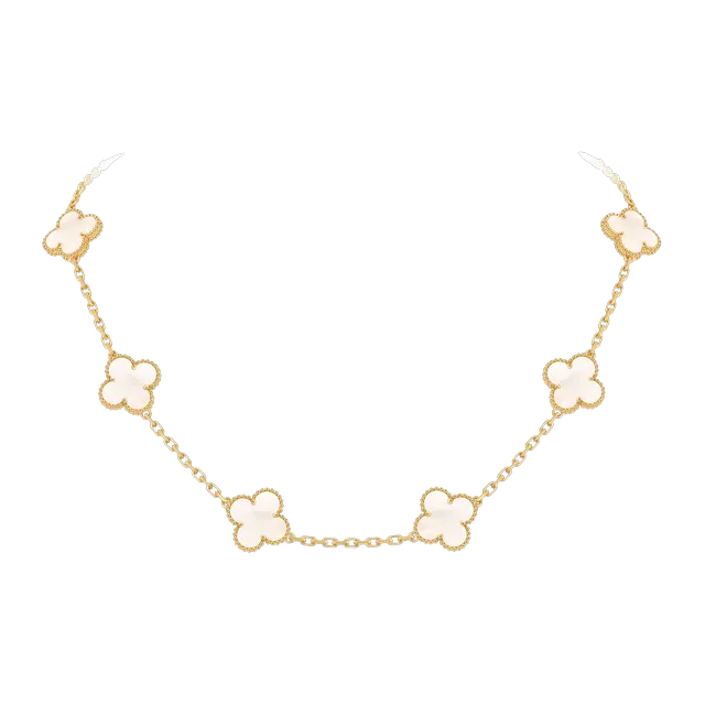 Van Cleef & Arpels Vintage Alhambra 10 Motifs Nacre Gold — Authentic Jewelry at CLZTURE