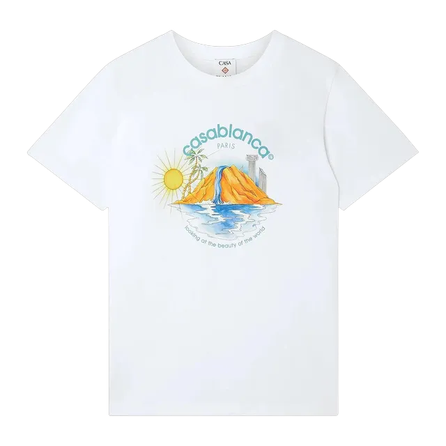Casablanca Oasis Printed T-Shirt White — Authentic T-Shirts at CLZTURE