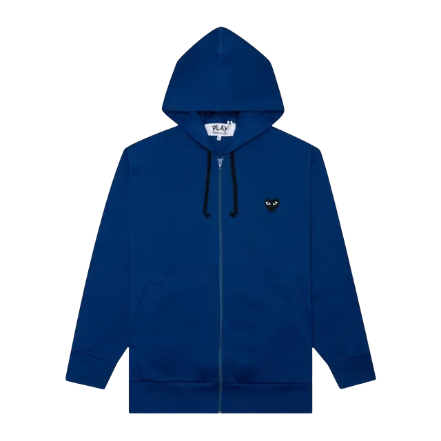 Comme des Garçons Play Big Black Heart Hooded Sweatshirt Navy — Authentic Hoodies & Sweats at CLZTURE